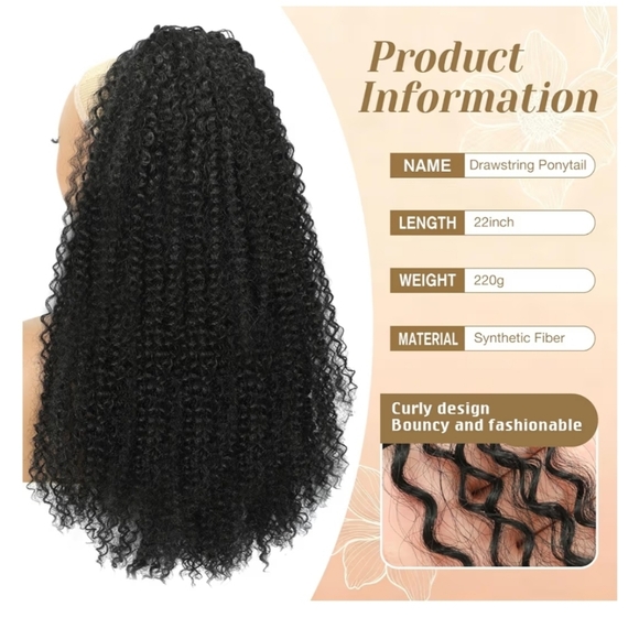 Drawstring Ponytail Extension 22" - Picture 2 of 8